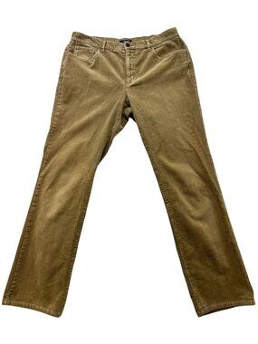 Chaps Women's Straight Leg Corduroy Jeans Stretch Size 12 Brown Solid Pockets